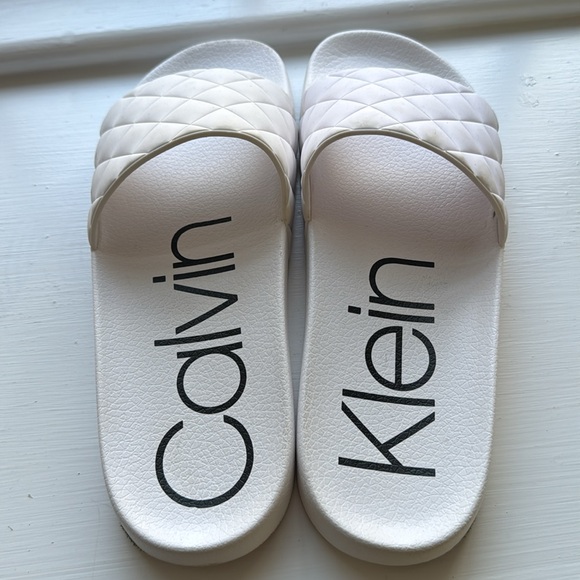 Calvin Klein Women's White Slide Sandals - Picture 3 of 4